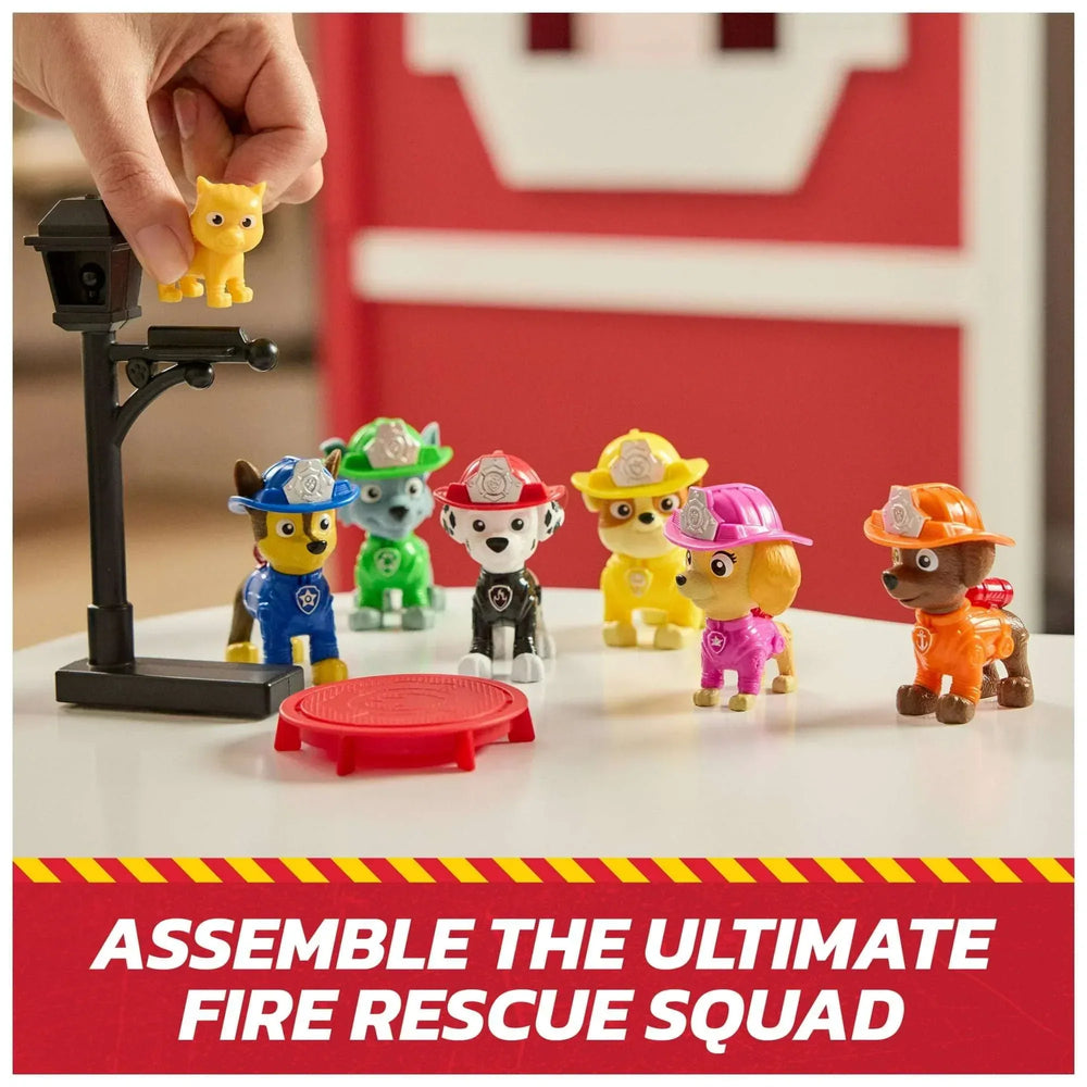 PAW Patrol Fire Rescue Mission Set - Chase, Marshall, Skye, Rubble, Rocky & Zuma Figures for Kids 3+ - USA MEGA SHOP