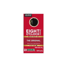 Medium roast coffee pod box with 22 K-Cup pods, red front label with coffee window