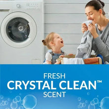 Liquid detergent label reading Fresh Crystal Clean scent