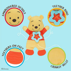 Disney Baby Winnie The Pooh Sensory Blanky with Crinkle and Teether Feet for Infant Baby Boys and Girls - USA MEGA SHOP