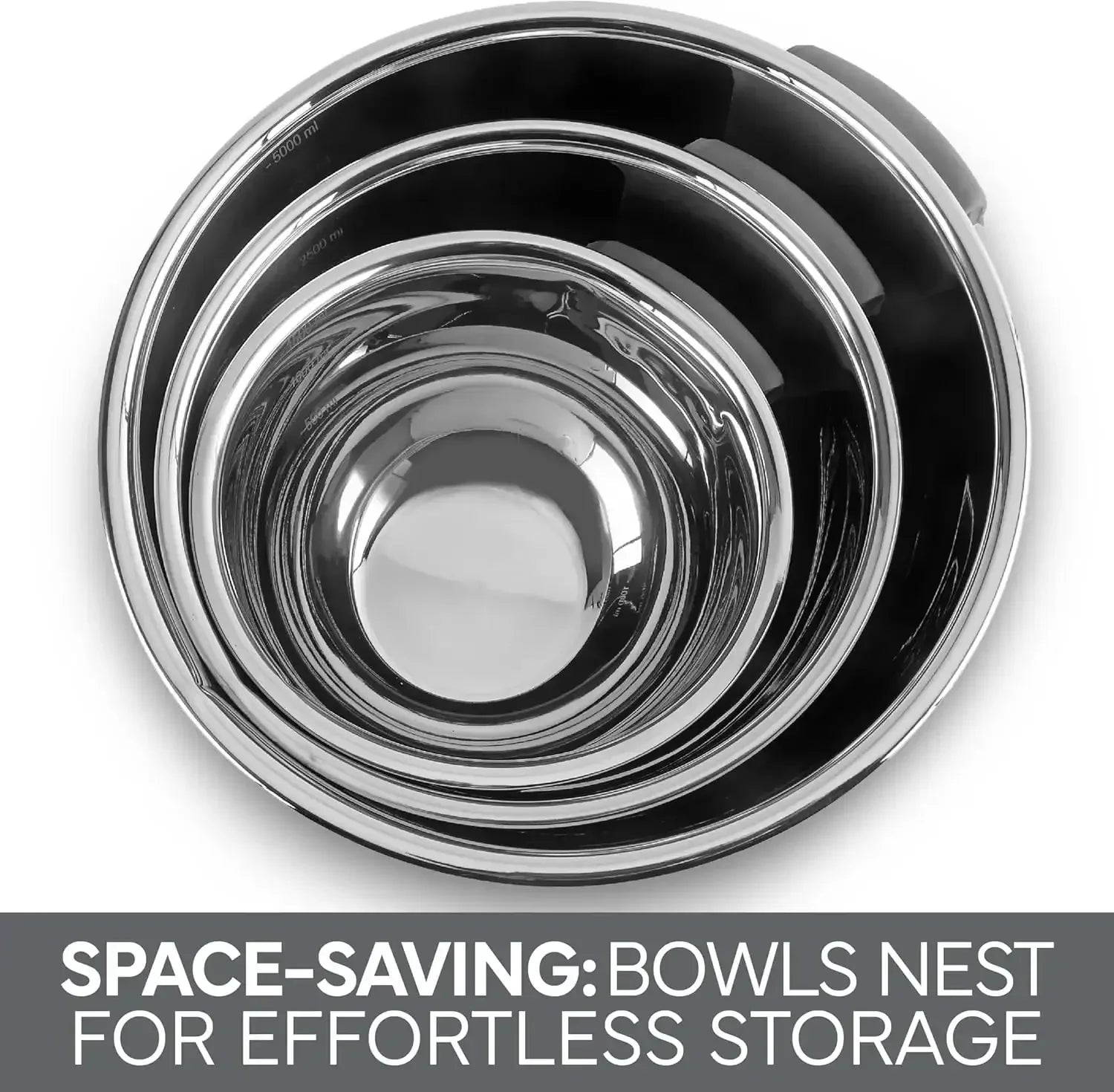 COOK WITH COLOR Stainless Steel Mixing Bowls Set and Measuring Cups- Nesting Bowls with Non-Slip Bottom and Easy-Grip Handles, 11 Pieces - USA MEGA SHOP