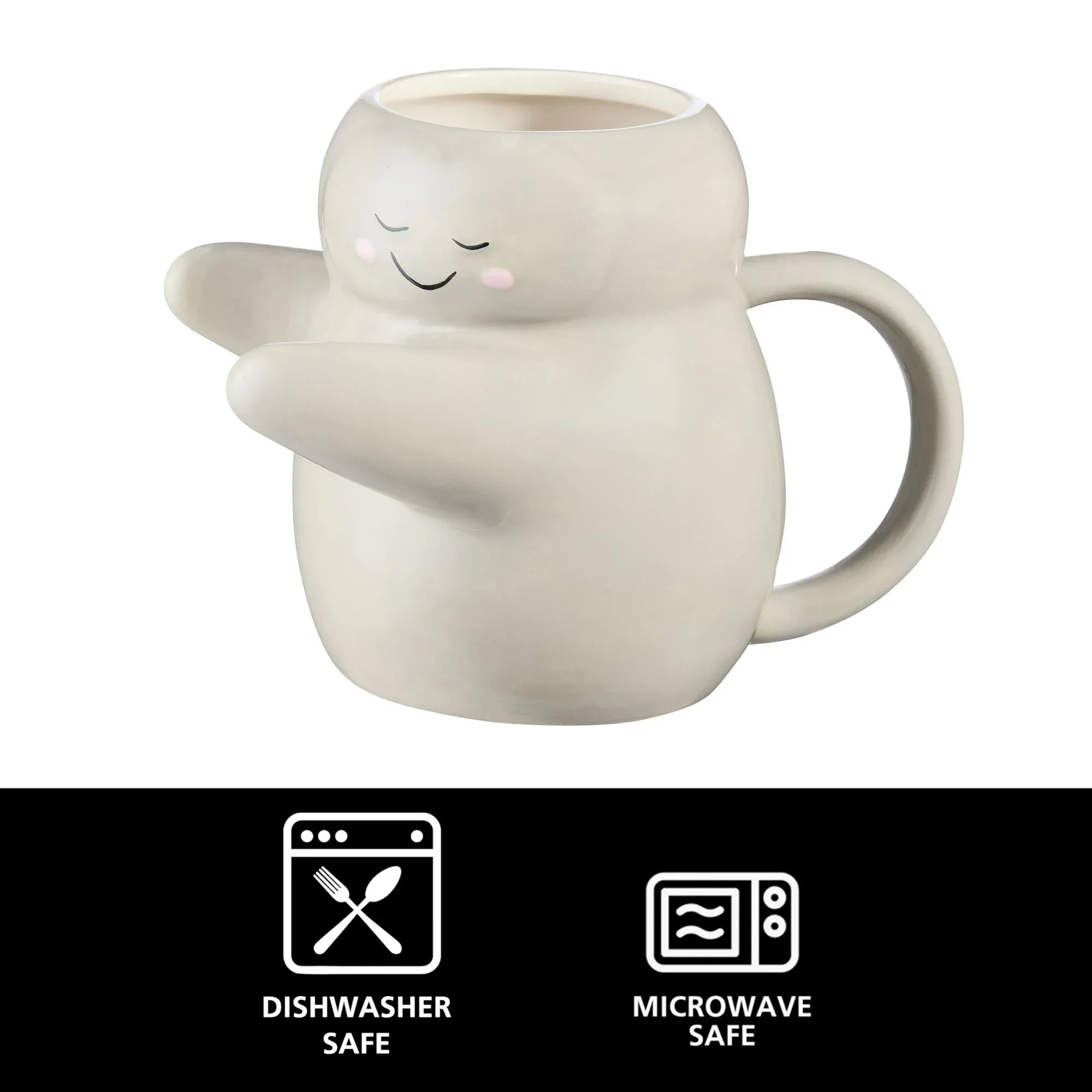 Mainstays 15.89 oz Gray Sculpted Hug Earthenware Mug