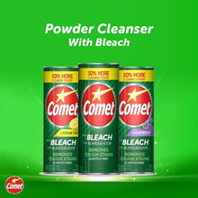 Comet bleach cleaning powder cans, three-pack with lemon and lavender variants