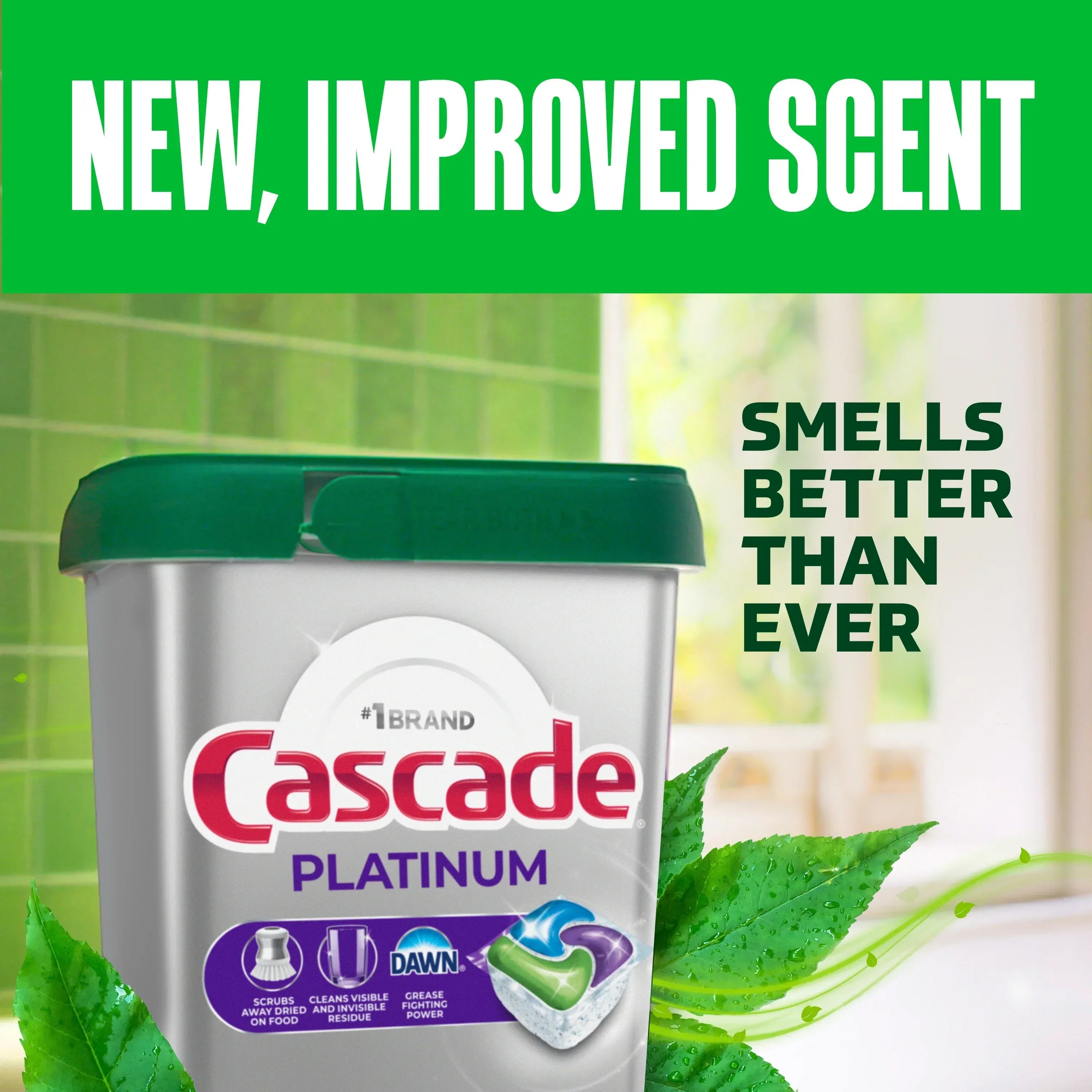 Cascade Platinum Dishwasher Pods, Dishwasher Detergent Soap Tabs, Fresh, 71 Count
