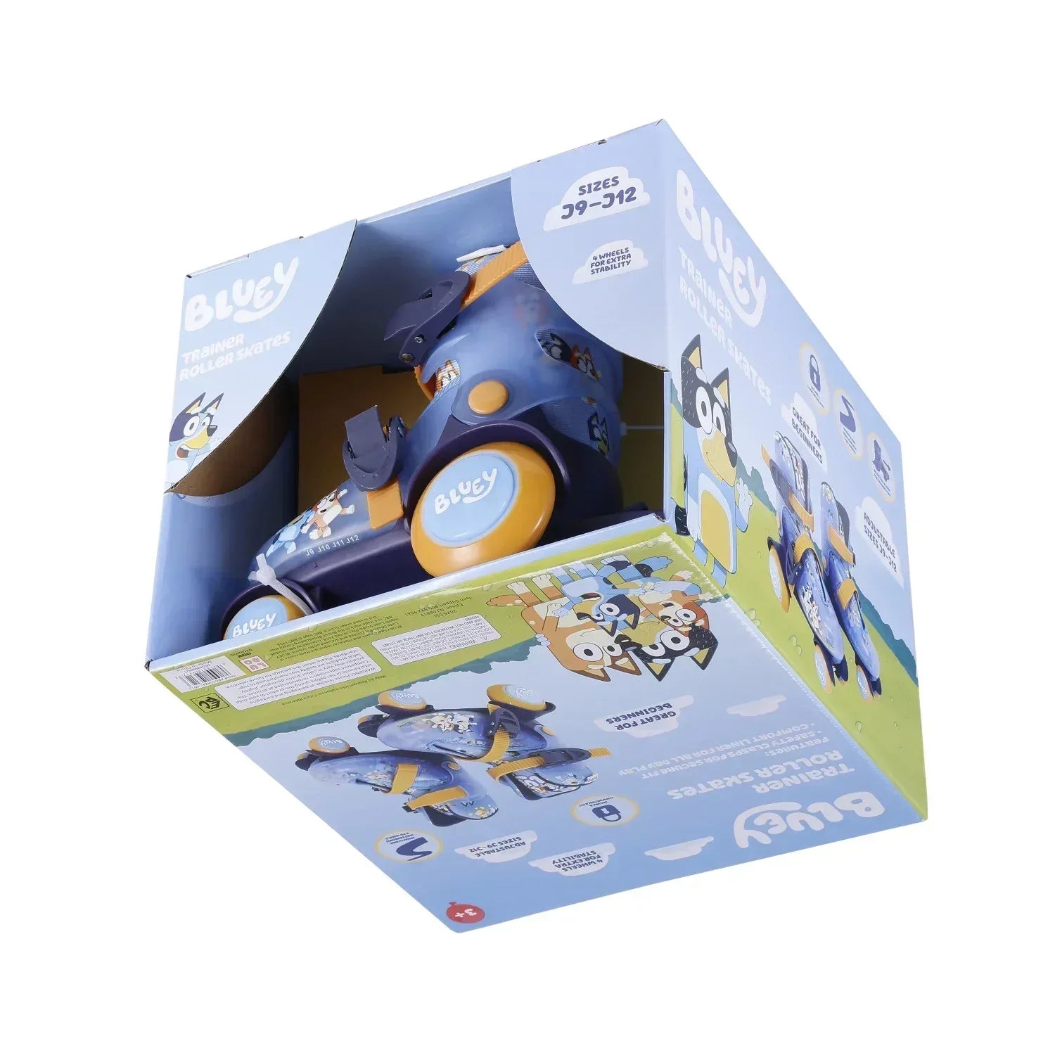 Bluey Kids Training Roller Skates, Adjustable Sizing, Size 9-12, Unisex