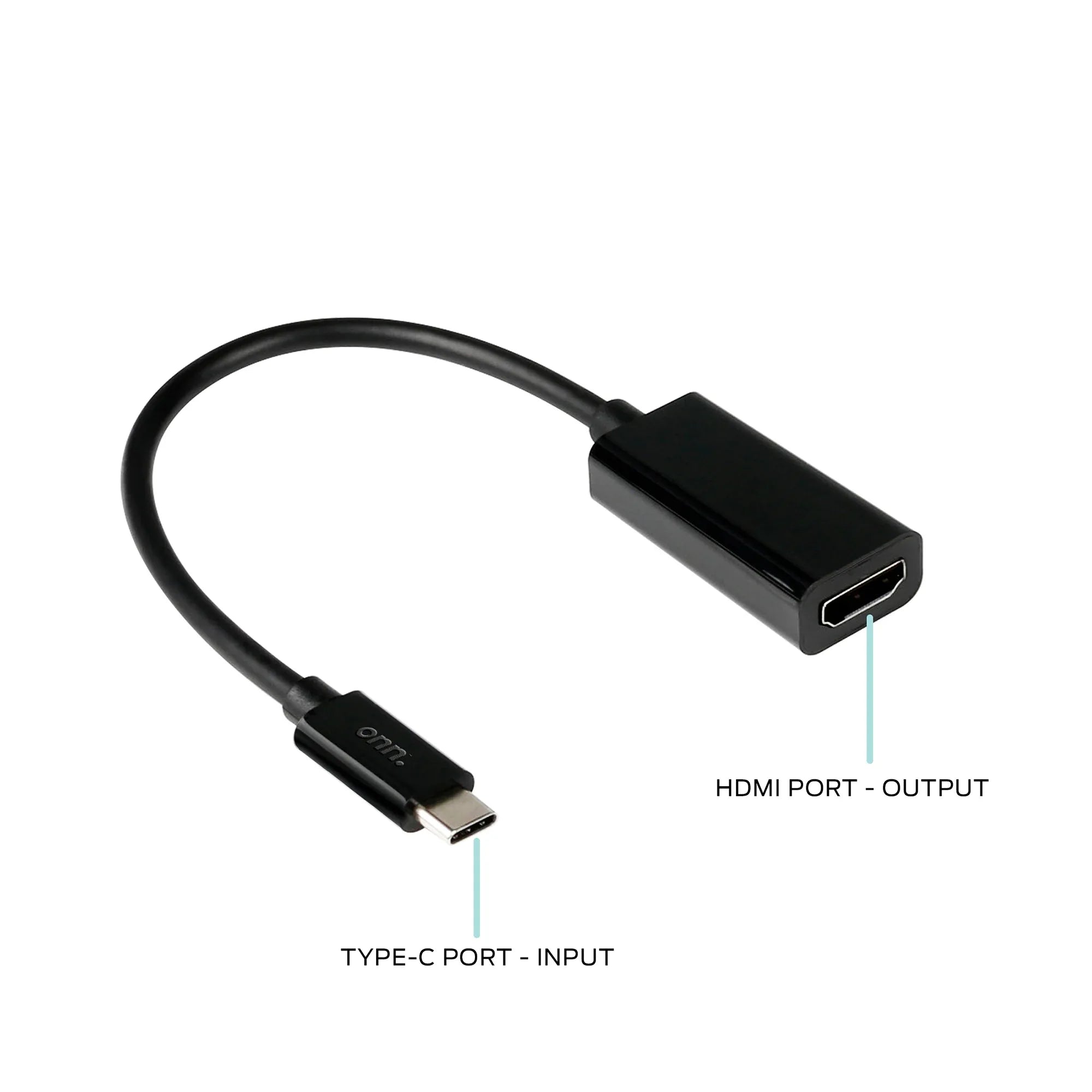 onn 6" USB-C to HDMI Adapter, Black
