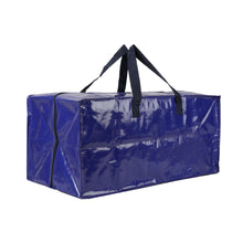 Blue heavy-duty moving packing bag with top backpack-style straps