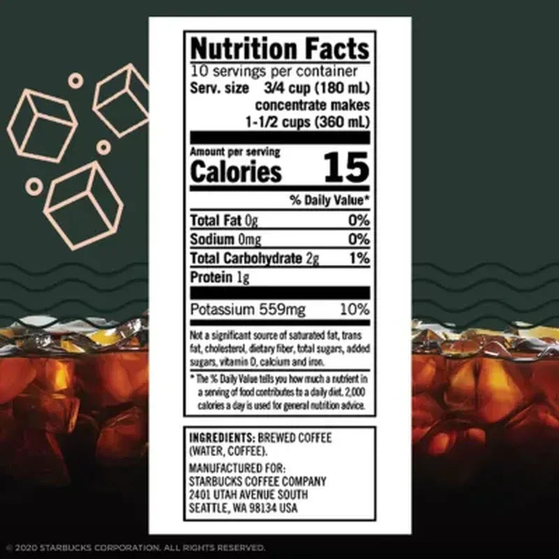 Starbucks Cold Brew Coffee Concentrates, Signature Black (64 Oz., 2 Pk.)