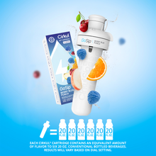 32oz gray bottle with black lid and GoSip Berry Blue Punch flavor cartridge