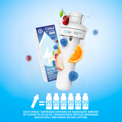 Cirkul 32oz Gray Plastic Bottle with Black Lid and Flavor Cartridge (GoSip Berry Blue Punch)