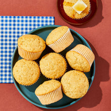 gluten free muffins on a blue plate