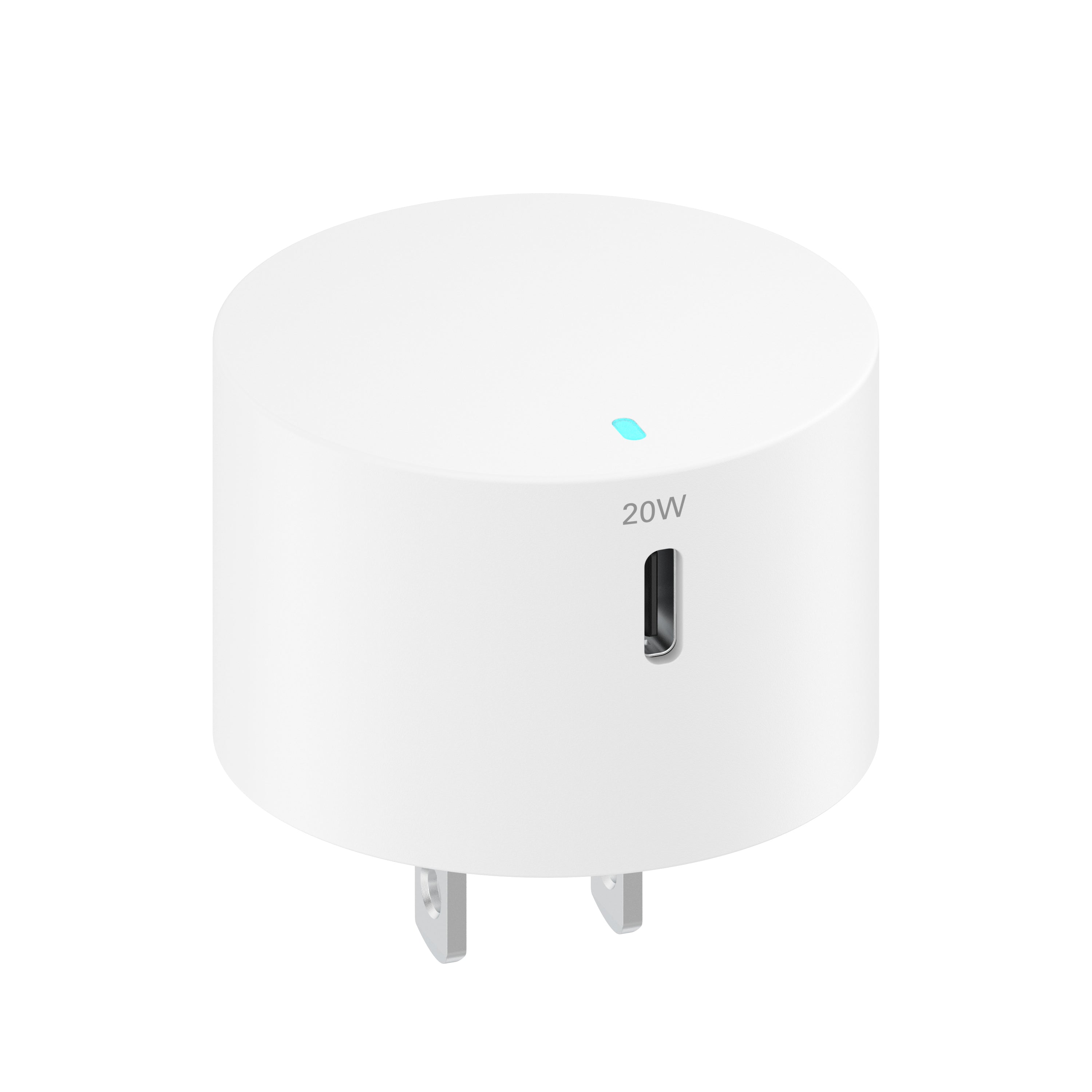 onn 20W Single USB-C Port Wall Charger with 3ft C-C Cable, Fast Charging, USB-IF Certified,Foldable Plug, White - Compatible with iPhone 17/16/15 Series, Galaxy, Note, Pixel, iPad Pro, & More