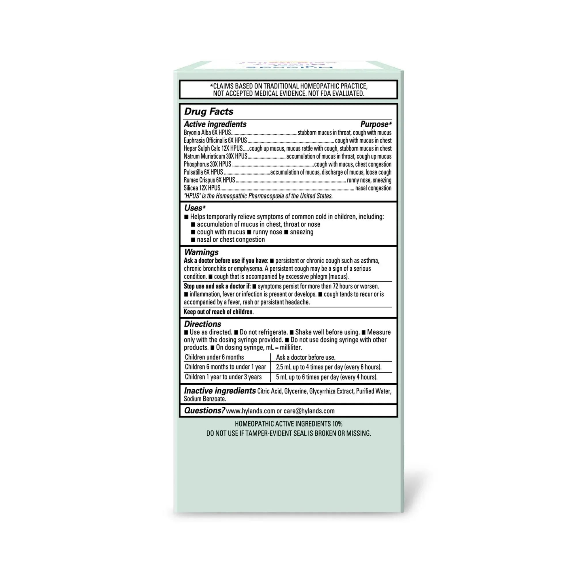 Hyland's Baby Mucus + Cold Relief, Daytime, Ages 6+ Months, 4 fl oz