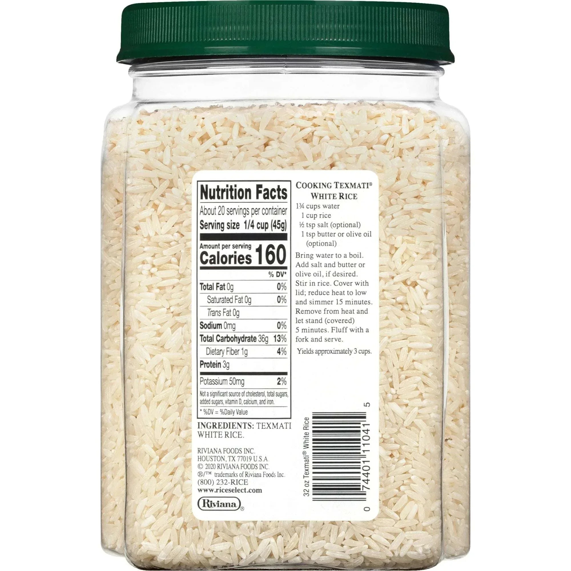 RiceSelect Texmati White Rice, American-Style Basmati Rice, Gluten-Free, Non-GMO, 2 lb Jar - USA MEGA SHOP
