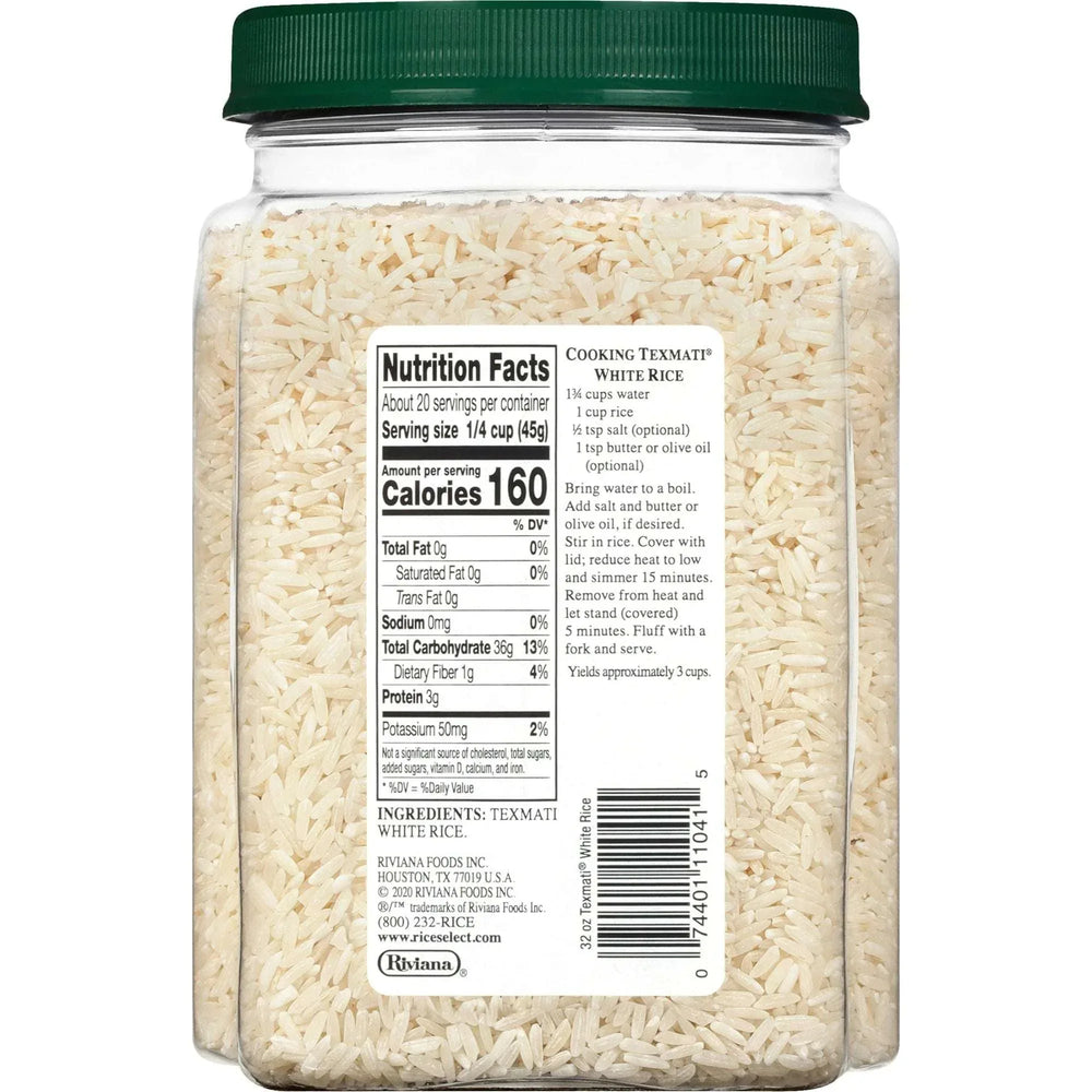 RiceSelect Texmati White Rice, American-Style Basmati Rice, Gluten-Free, Non-GMO, 2 lb Jar - USA MEGA SHOP