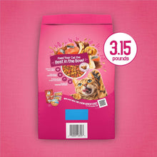 Purina Friskies Gravy Swirlers dry cat food bag back, 3.15 lb