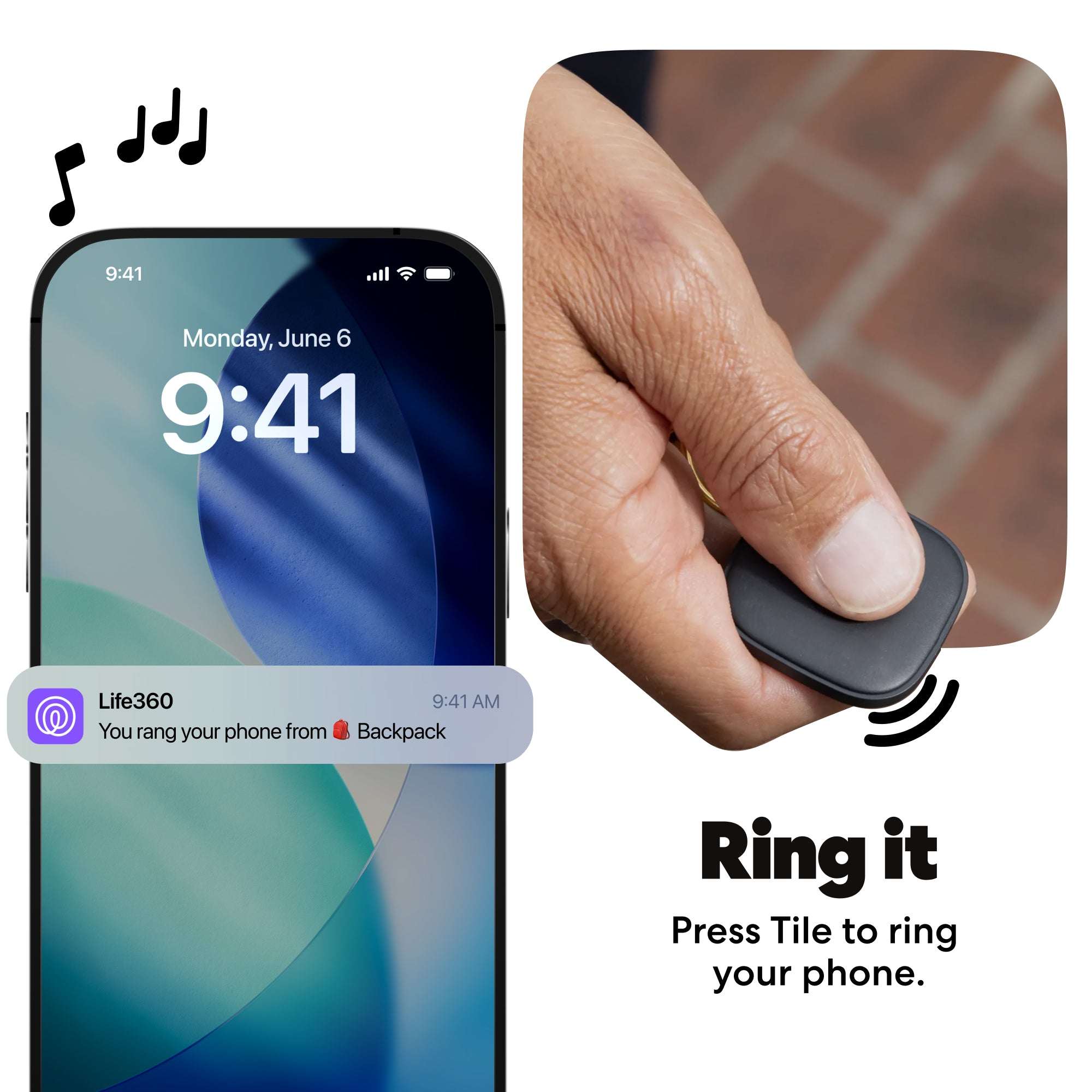 Life360 Tile Starter Pack – 1 Mate & 1 Slim Bluetooth Trackers for Keys, Wallets, Phones – iOS & Android (Black)