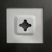 Wall mirror back panel detail showing mounting cross plate and screws