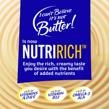 NutriRich branding panel with I can't Believe it's not Butter text