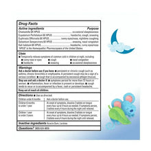 Tiny Cold nighttime tablets Drug Facts label with active ingredients and uses