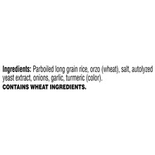 Rice pilaf mix ingredients label, includes wheat, salt, autolyzed yeast