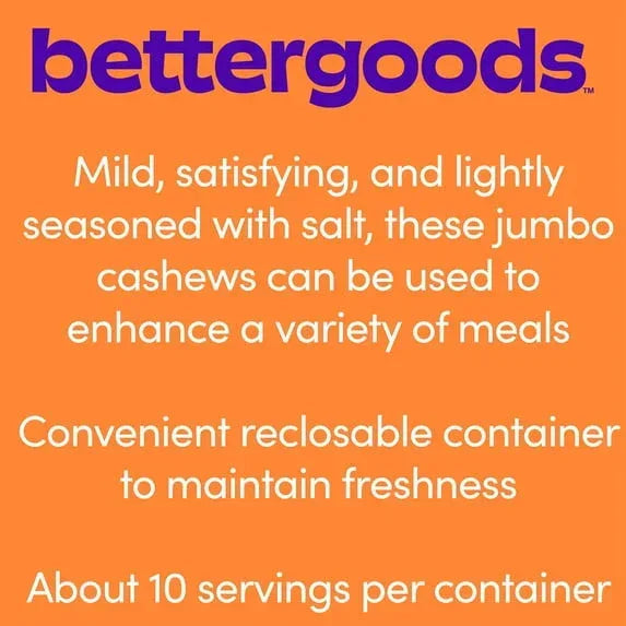 bettergoods Roasted and Salted Cashews, 10 oz