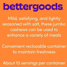 bettergoods package text: lightly seasoned with salt, convenient resealable container