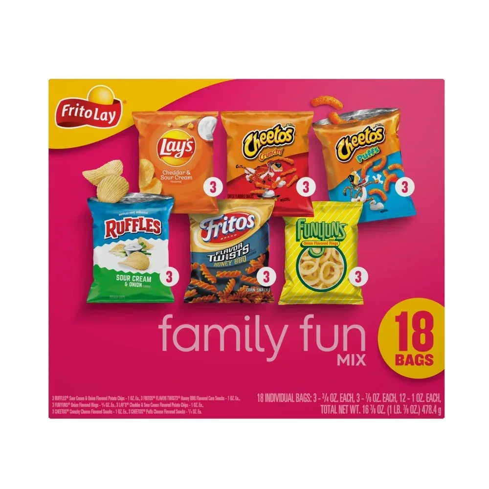 Family Fun Mix Variety Pack Snack Chips, 18 Count Multipack