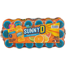 SUNNYD Tangy Original orange juice drink, 18-pack with blue caps on bottles