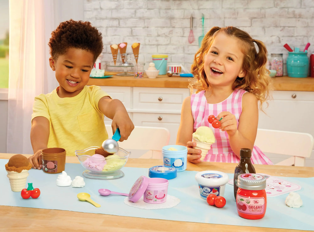 Little Tikes Creative Chefs Ice Cream Kit with Make-It Mix Play Sand, 20 Accessories, Realistic Pretend Play Set, Boys, Girls, Ages 3+ - USA MEGA SHOP