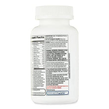 Adult multivitamin supplement bottle with Supplement Facts back label