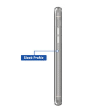 Clear iridescent phone case with slim profile and side button cutouts
