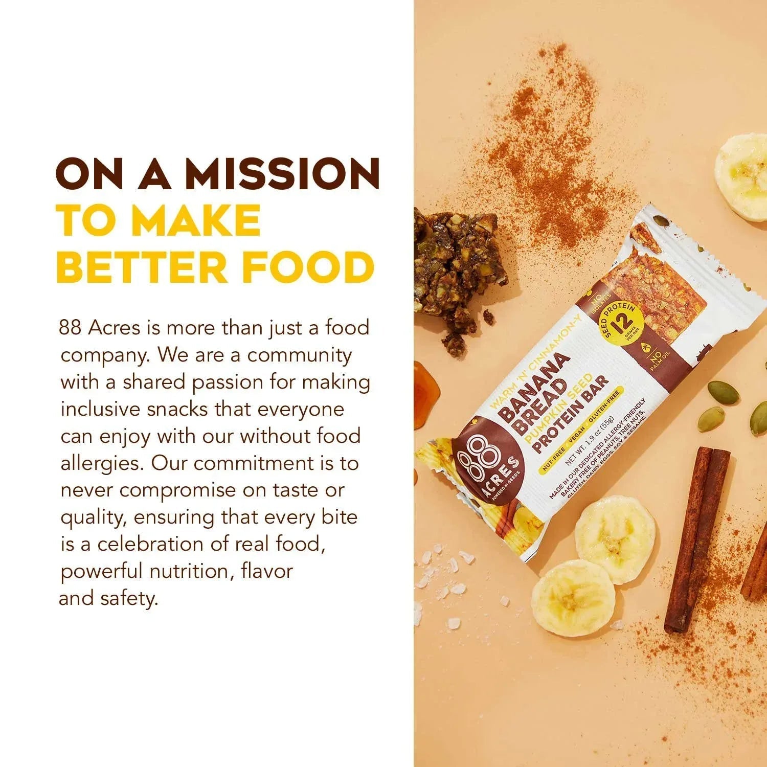 88 Acres Banana Bread Pumpkin Seed Protein Bar, 14 ct.