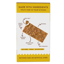 88 Acres protein bar box, banana bread pumpkin seed, yellow and white packaging