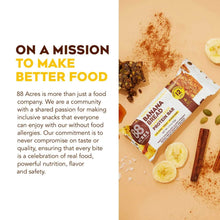 Banana bread protein bar package with scattered bars and banana slice pieces