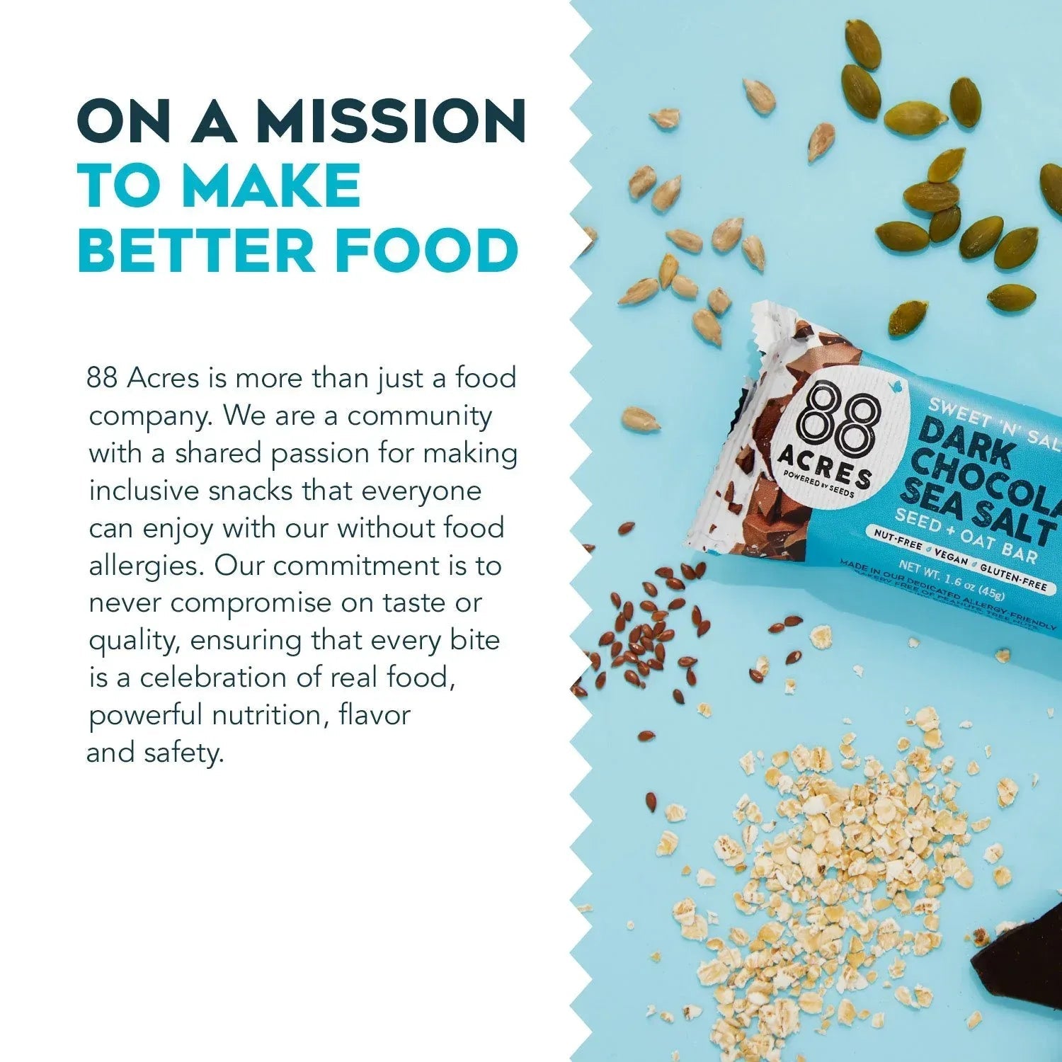 88 Acres Granola Bars, Dark Chocolate Sea Salt Seed+Oat, 16 pk.