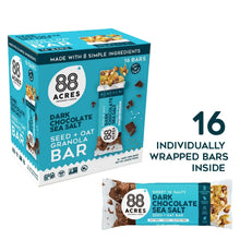 88 Acres dark chocolate sea salt granola bar box with individually wrapped bars inside.