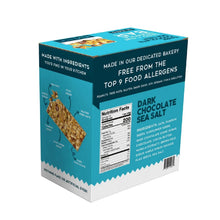 88 Acres dark chocolate sea salt granola bar box back with nutrition label.