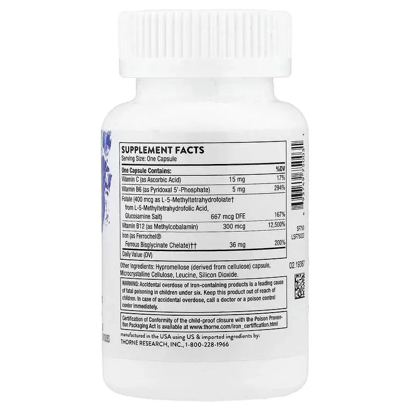 Thorne, Advanced Iron Complex, 60 Capsules
