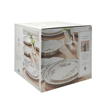 Stoneware dinnerware set packaging box with floral plates and bowl