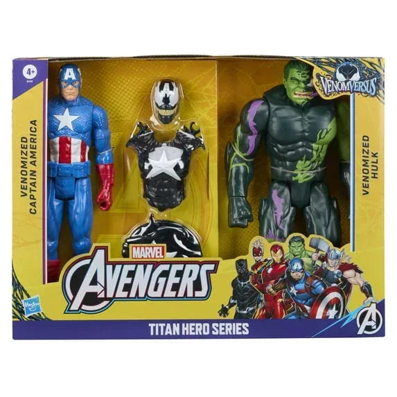Marvel Avengers VenomVersus Titan Hero Series Venomized Captain America & Venomized Hulk Action Figures - USA MEGA SHOP