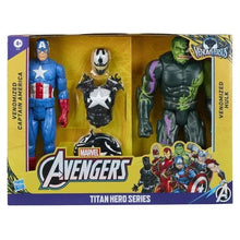 Marvel Avengers Titan Hero Series Venomized action figure box featuring Captain America and Hulk