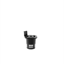 Single-serve coffee maker base with open cup platform and top pod slot.