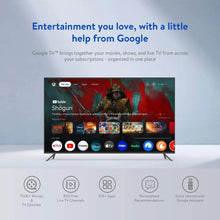 TV screen with Google TV home menu and app icons