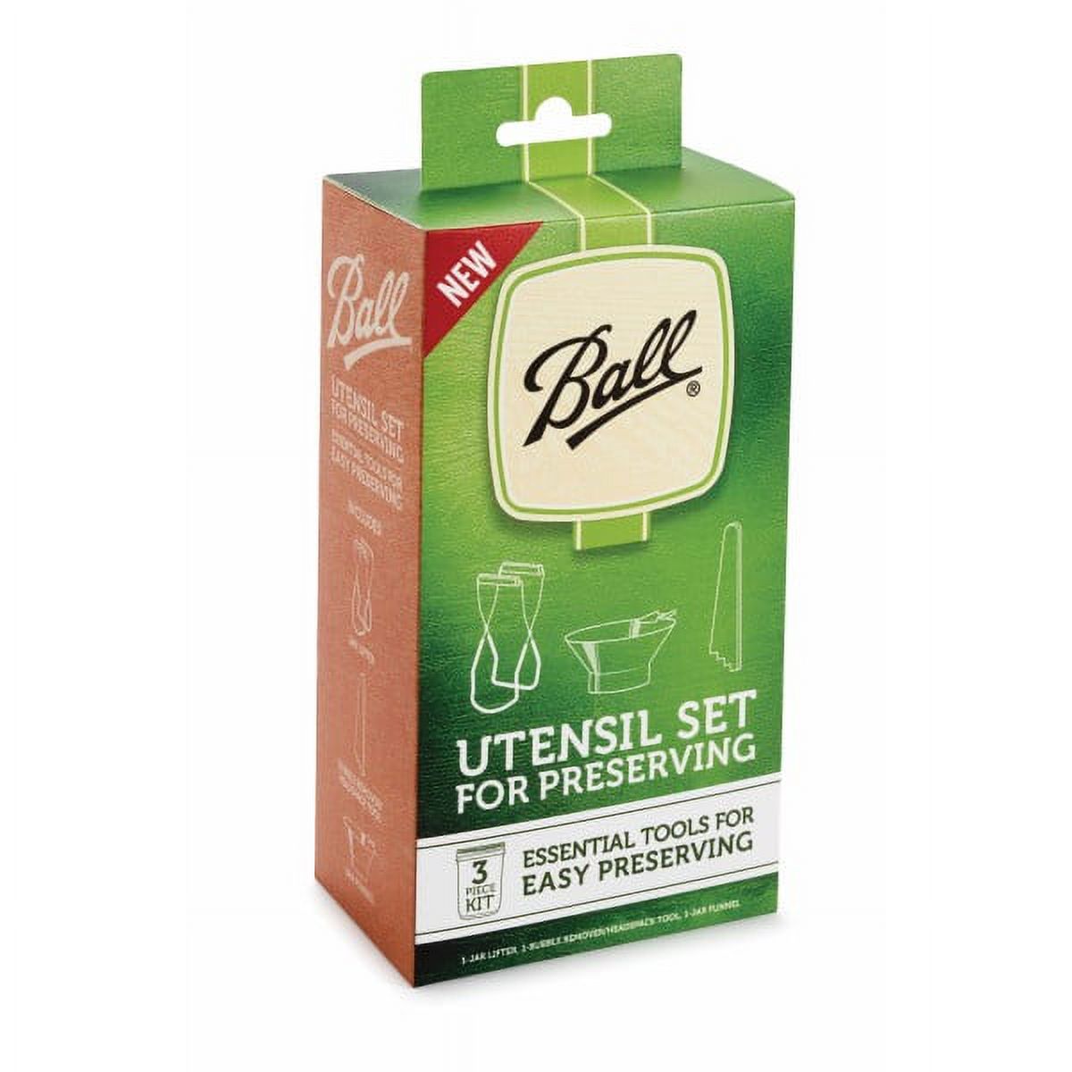 Ball Glass Mason Jar Canning Starter Kit, Wide Mouth, 12 Quart Size, 32 OZ with Lids, Dissolvable Labels, Utensil Set and Recipe Book