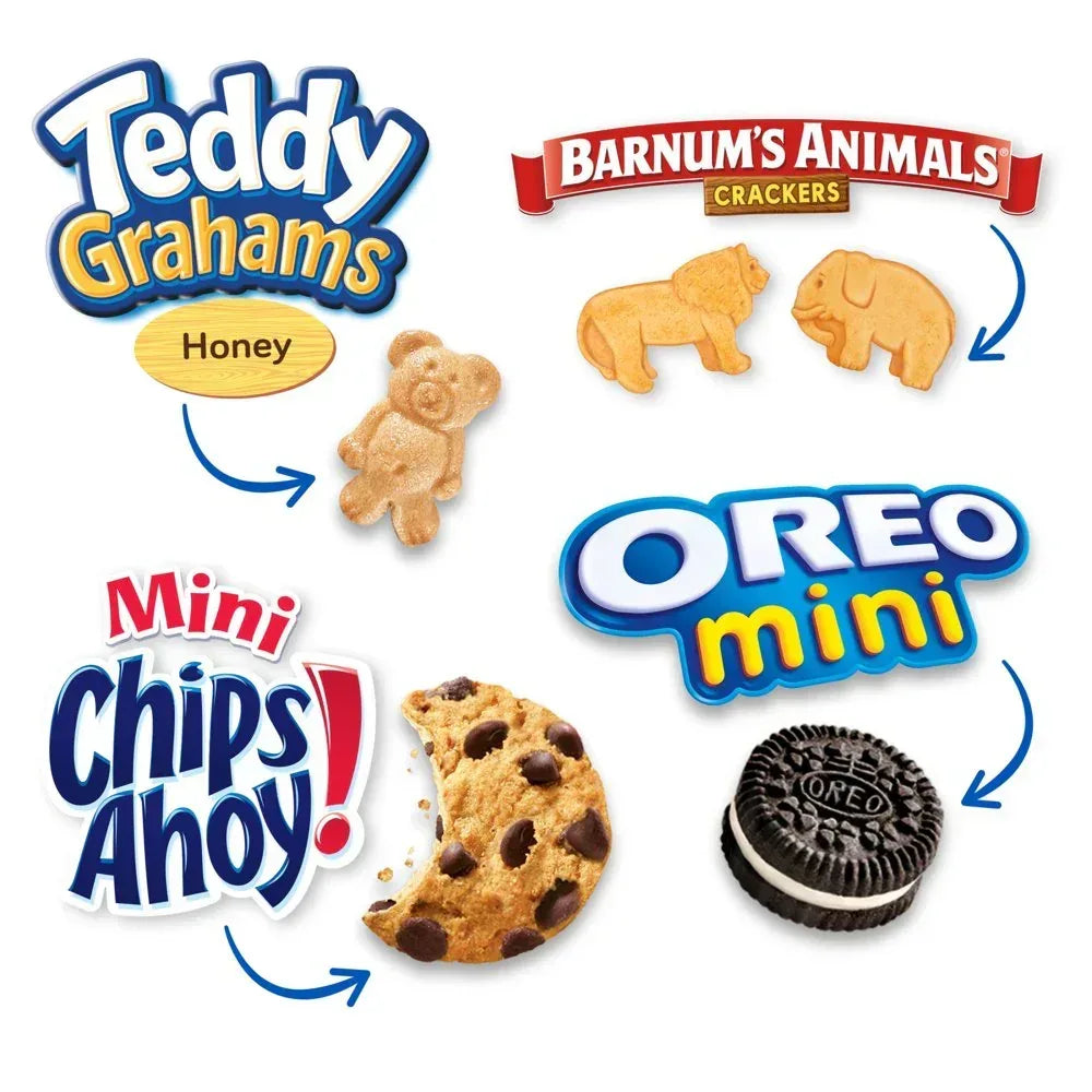 OREO, CHIPS AHOY!, Teddy Grahams Honey & Barnum'S Animal Crackers Variety Pack, 30 Snack Packs