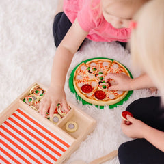 Melissa & Doug Wooden Pizza Party Play Food Set with 36 Toppings for Toddlers Age 3+ - USA MEGA SHOP