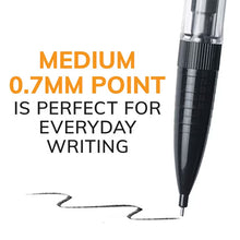 0.7 mm mechanical pencil with dark tip, shown in close-up