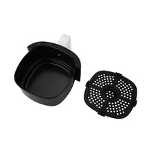 Black air fryer basket and perforated rack insert