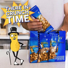 Planters nut variety pack with hand holding a salted cashews pouch